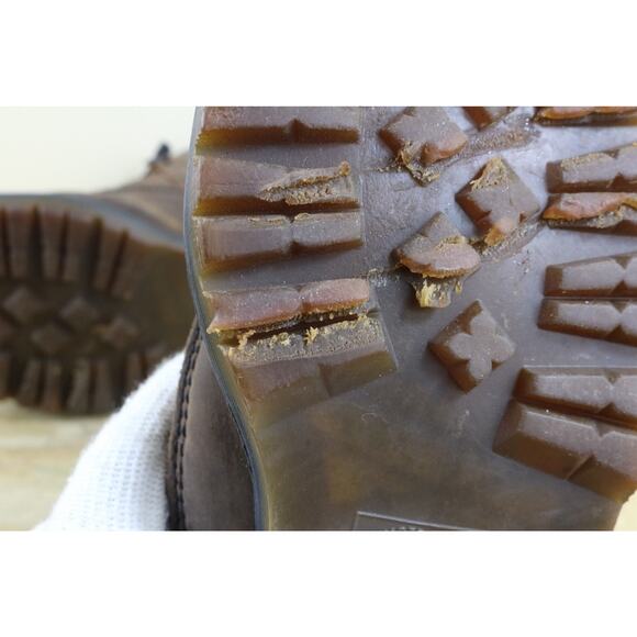 Doc Martens Mens 7 Brown Leather Industrial Steel Toe Vintage England View Photo - Picture 13 of 14